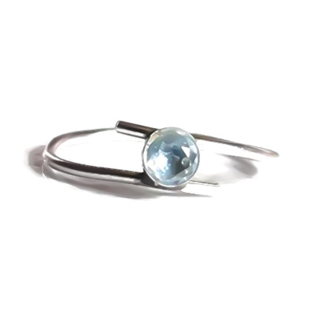3 x 925 sterling silver aquamarine bypass ring